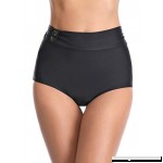 Dailybella Women's Mid Waisted Bikini Bottom Tankini Swim Briefs Swimsuit Black B07KLLFV8D